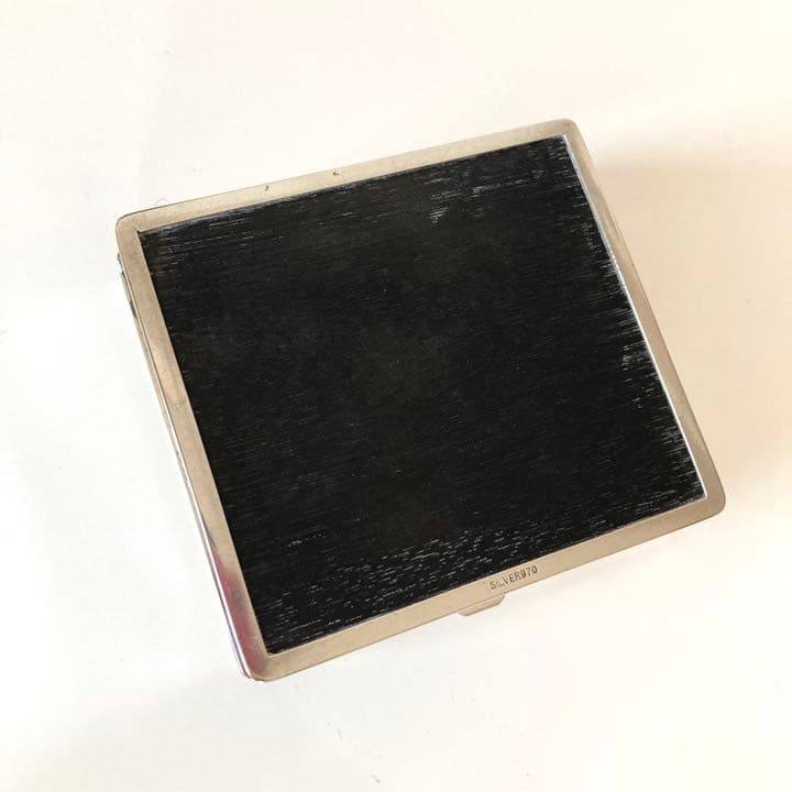 純銀　浮世絵美人画文様　小箱　SILVER970