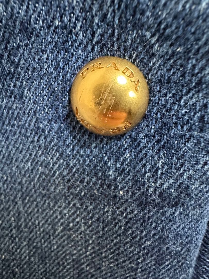 美品 PRADA カナパ 2WAYバッグ TUサイズ デニムブルー系1BG439