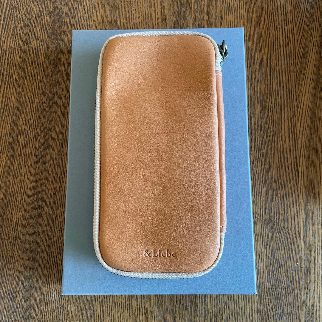 &Liebe ベージュ 筆箱 レザー