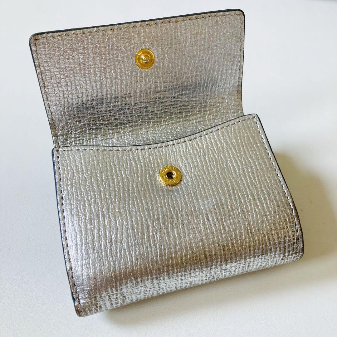 ANYA HINDMARCH アイズ　シルバー 三つ折り財布　ミニウォレット