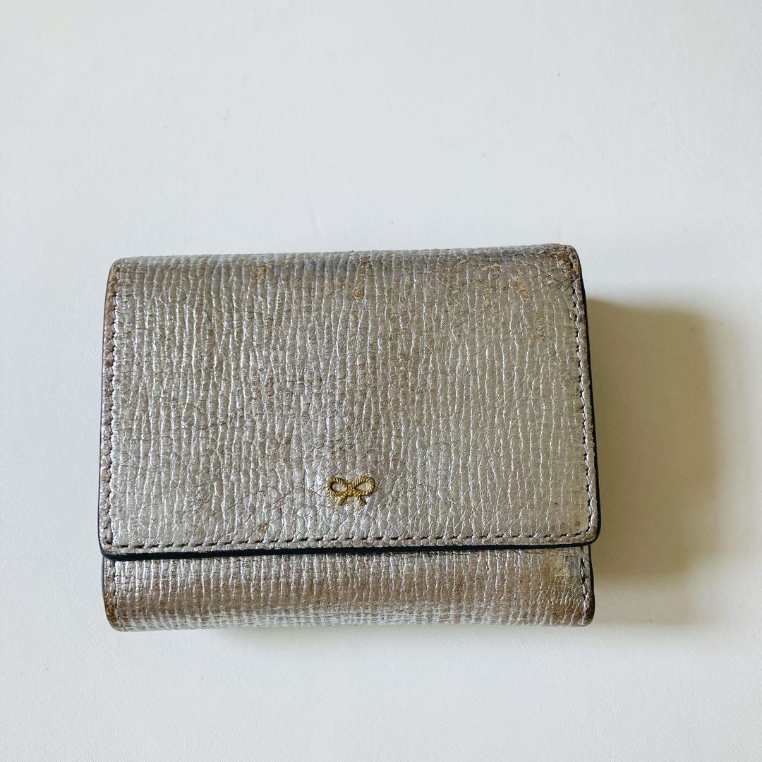 ANYA HINDMARCH アイズ　シルバー 三つ折り財布　ミニウォレット