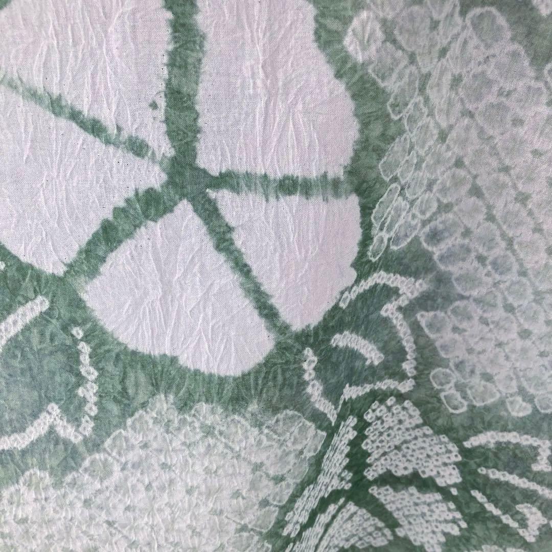 有松鳴海絞り　浴衣　反物　アサガオ　湯のし済み　No.3-260