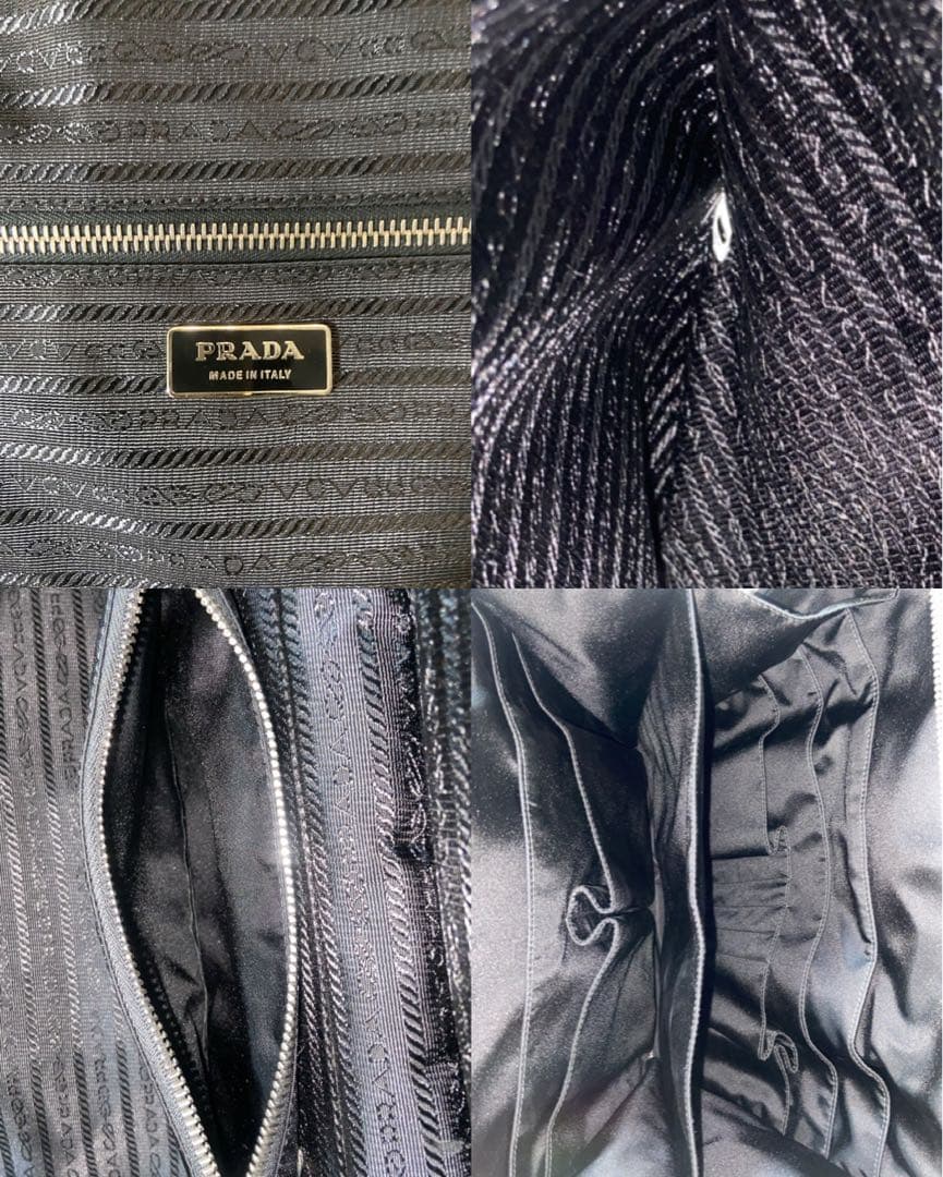 PRADA スーツケース　キャリーケース　ナイロン　レザー　三角ロゴプレート　黒