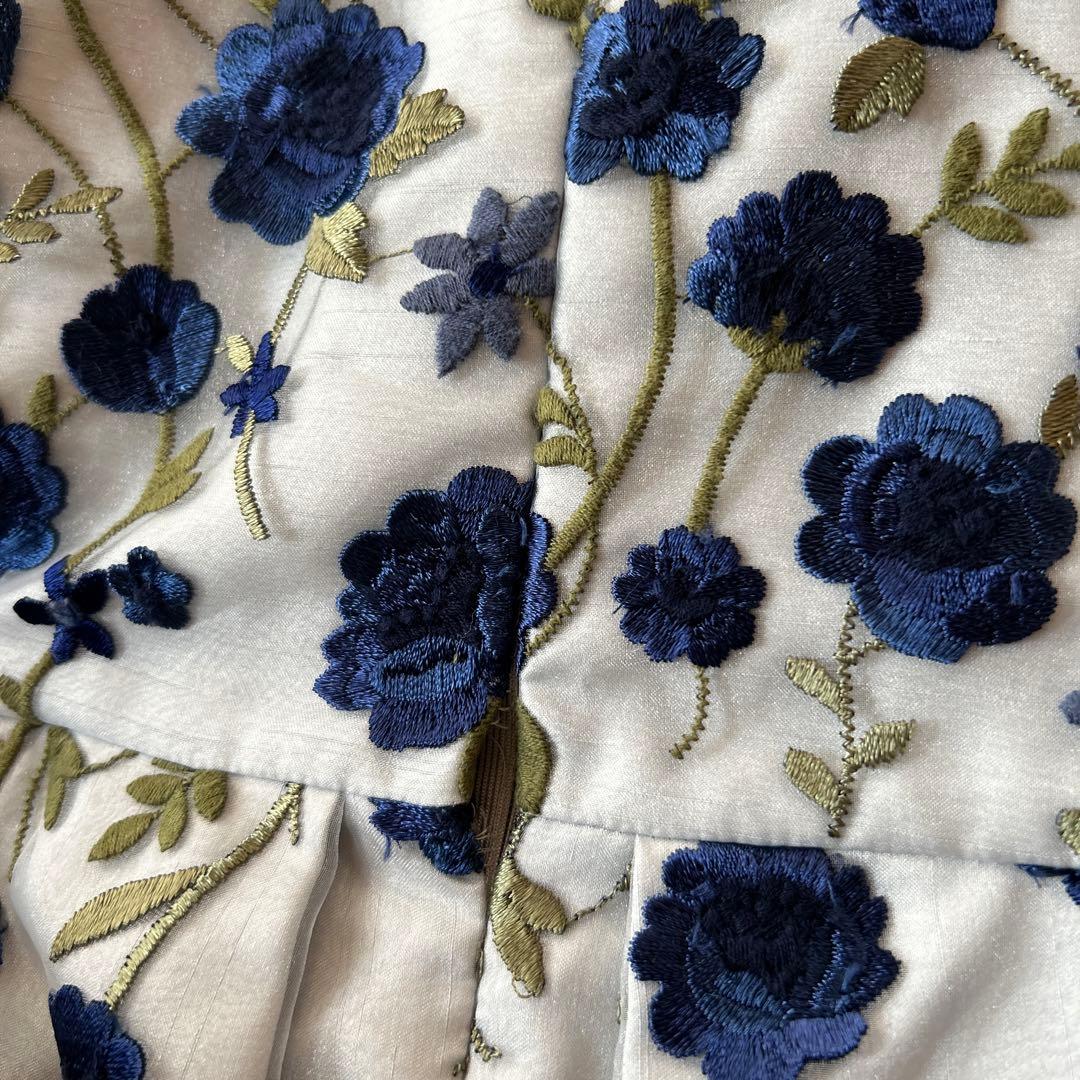 ♦︎レリアンネミカ　花柄刺繍ドレス フレア　ノースリーブワンピース大きいサイズ13
