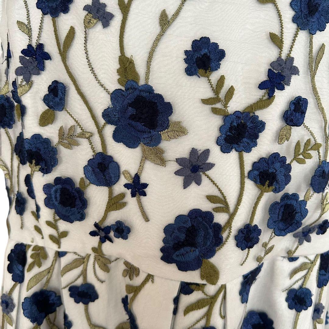 ♦︎レリアンネミカ　花柄刺繍ドレス フレア　ノースリーブワンピース大きいサイズ13