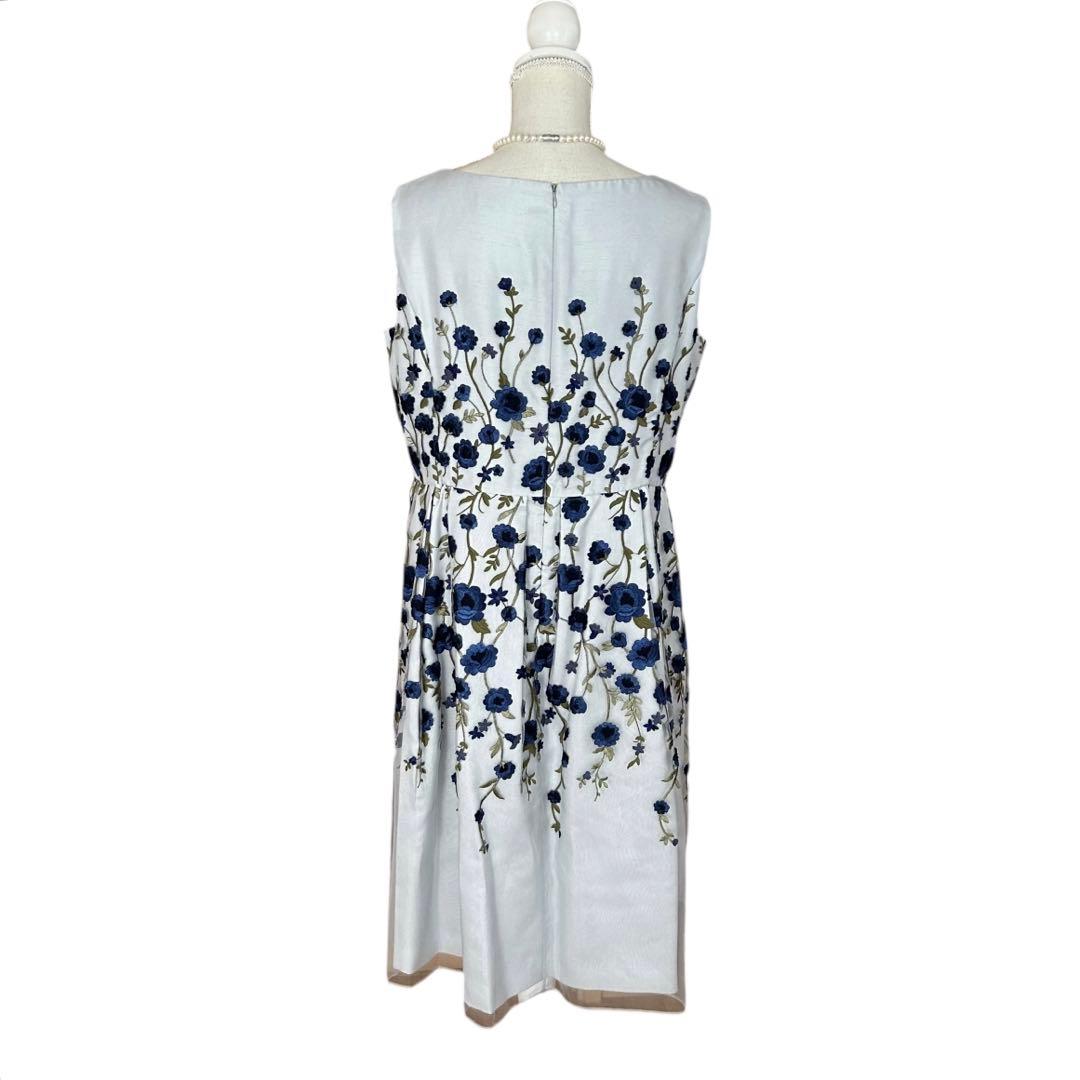 ♦︎レリアンネミカ　花柄刺繍ドレス フレア　ノースリーブワンピース大きいサイズ13