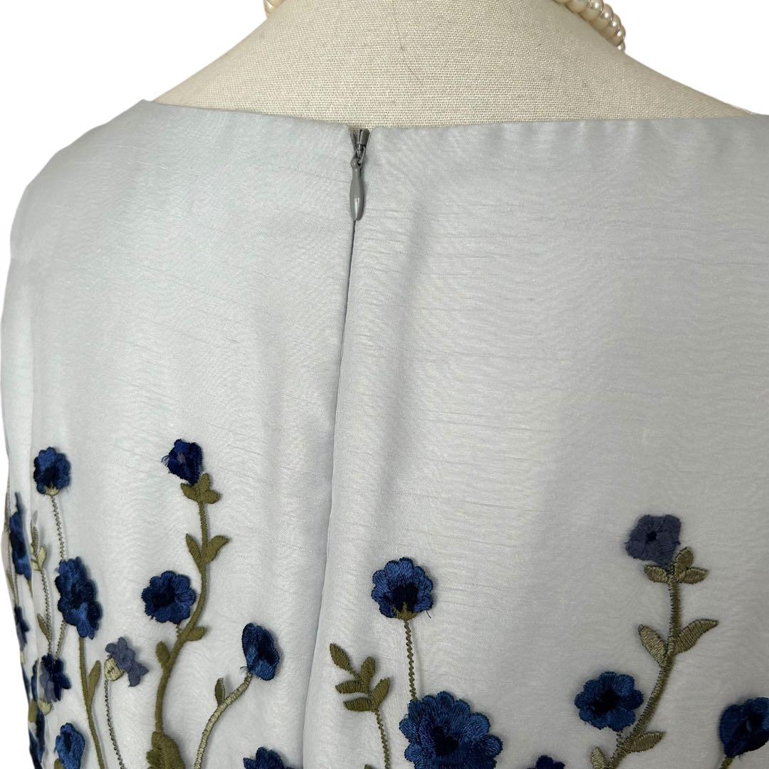 ♦︎レリアンネミカ　花柄刺繍ドレス フレア　ノースリーブワンピース大きいサイズ13