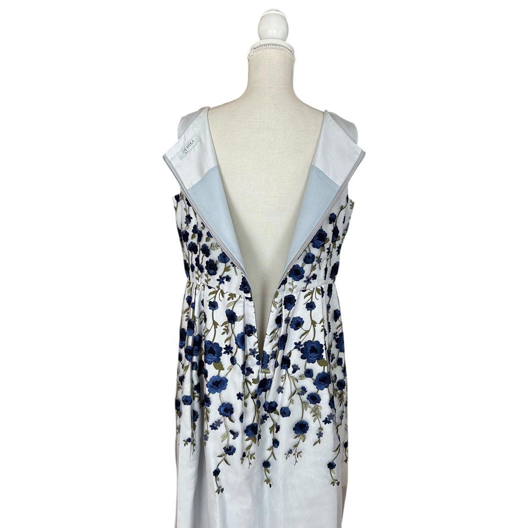 ♦︎レリアンネミカ　花柄刺繍ドレス フレア　ノースリーブワンピース大きいサイズ13