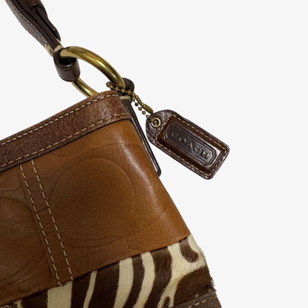 コーチ　ショルダーバッグ　パッチワーク　シグネチャー　ホーボー　ソーホー