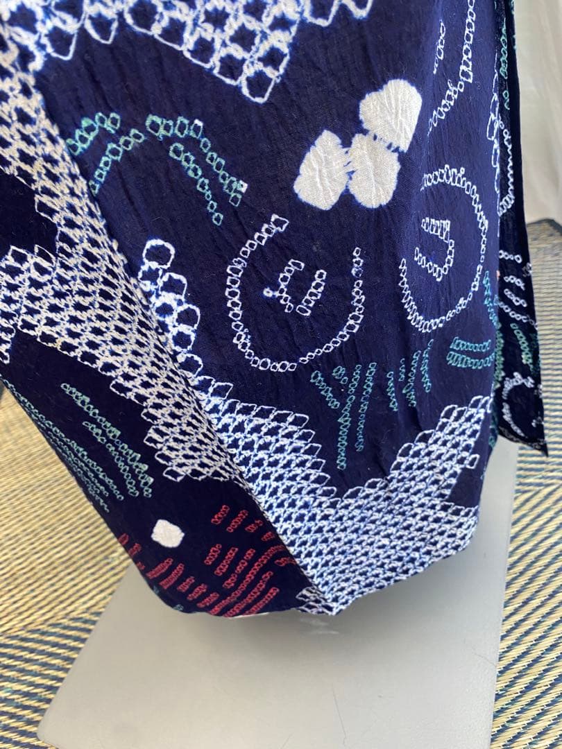 あ*い様 May8.1 有松鳴海浴衣絞り　綿　袖しつけ付き　身丈　155.5