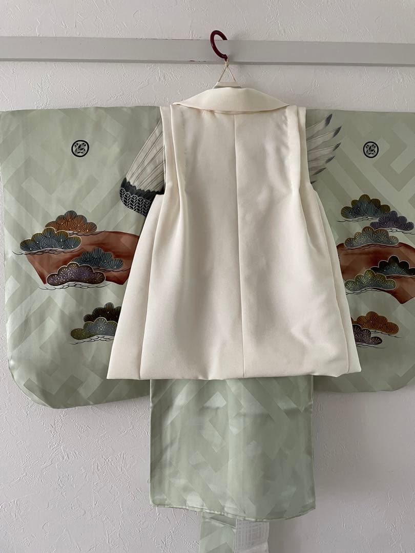 七五三　三歳　男の子　被布　正絹お着物セット