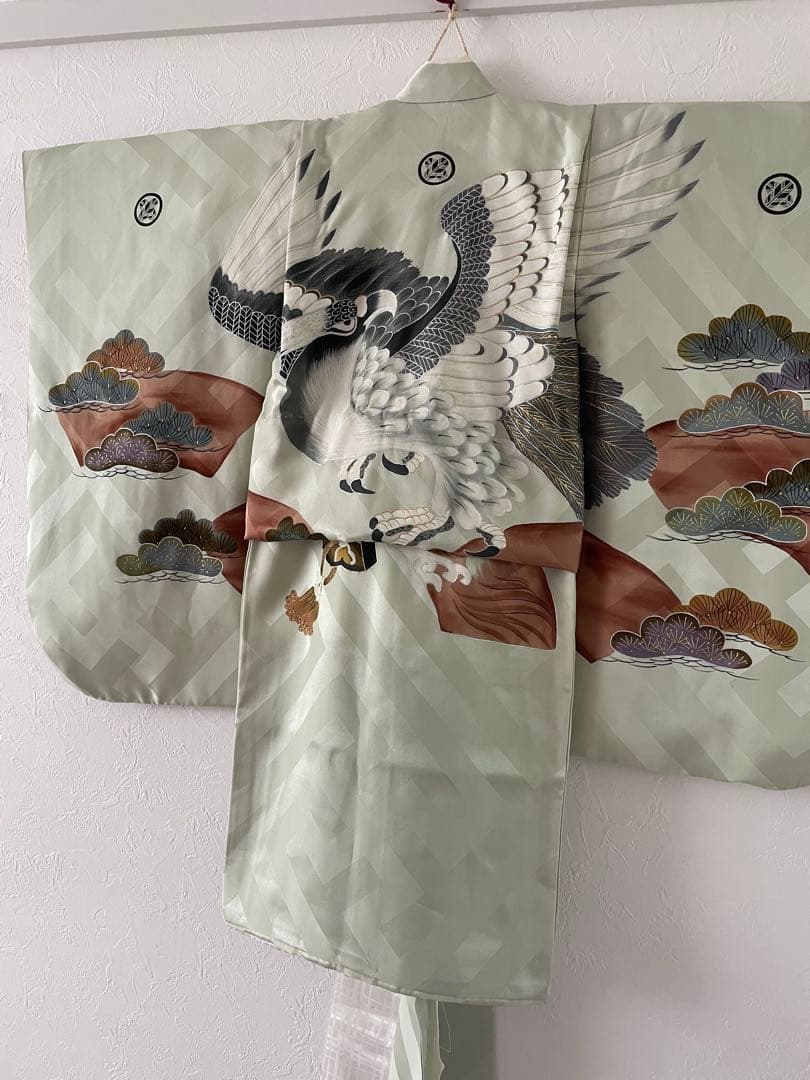 七五三　三歳　男の子　被布　正絹お着物セット