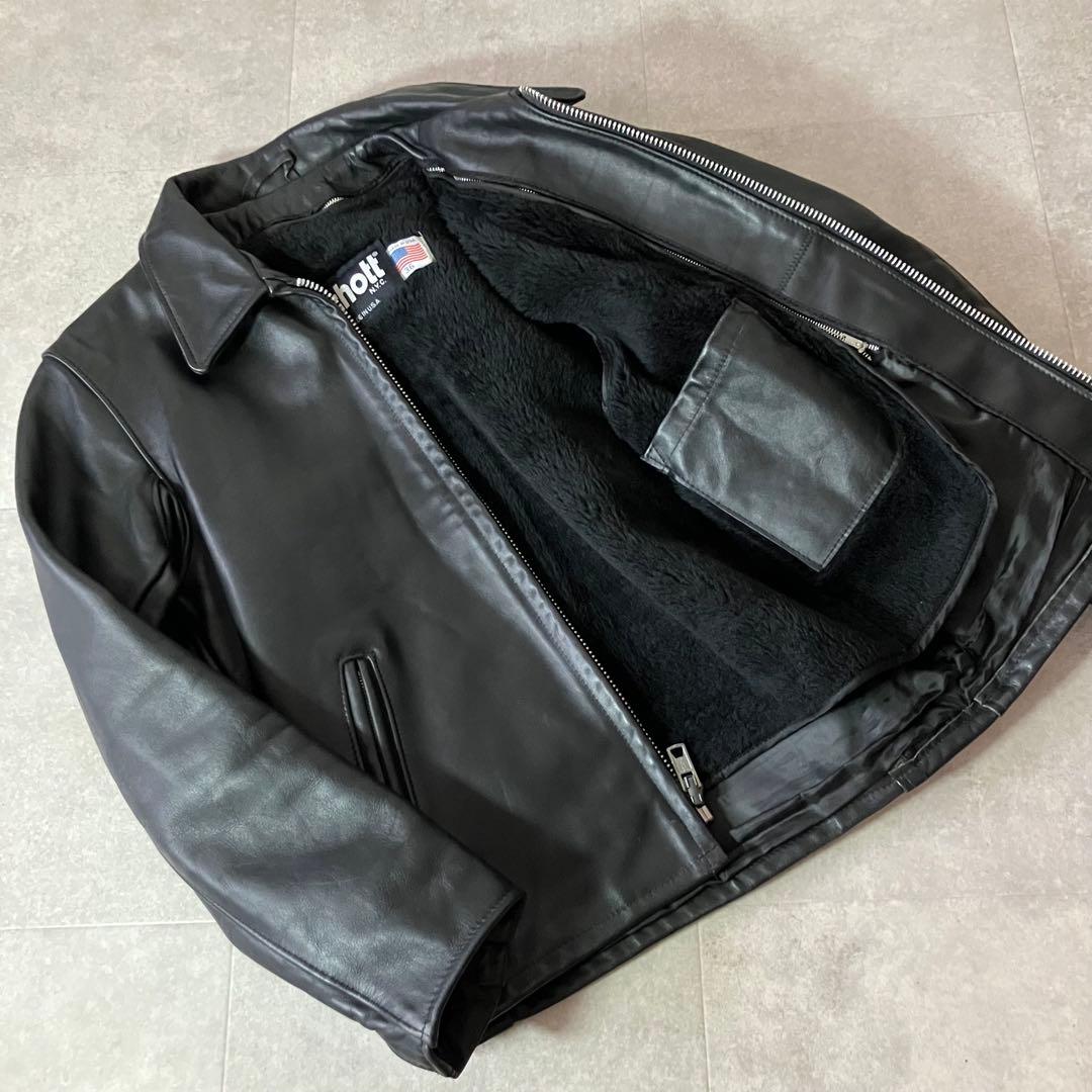 USA製 Schott 襟付き ライダース/ボアライナー/36/652