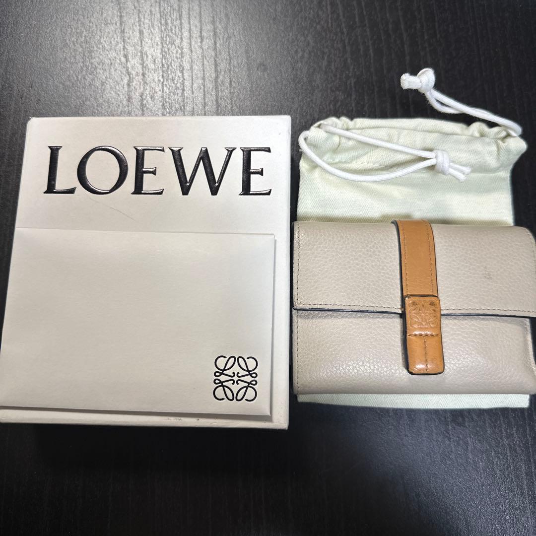 LOEWE 三つ折り財布 ベージュ