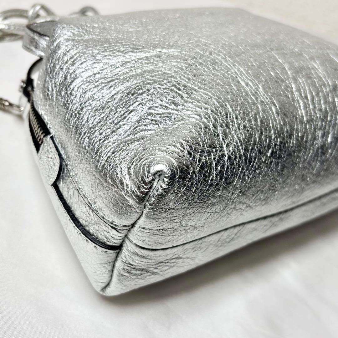 【美品】　ジャンニキアリーニ　アリファS ショルダーバッグ　2way シルバー