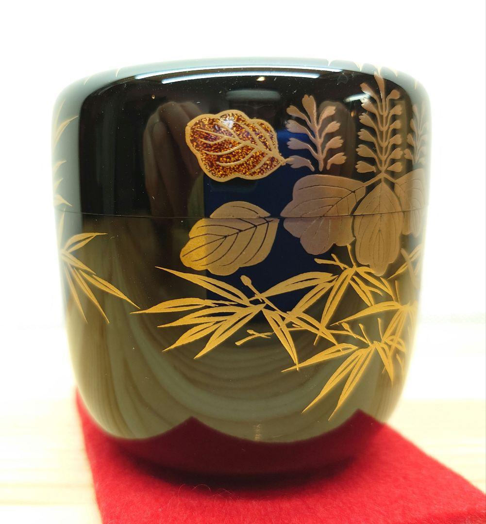 eyeknow 茶道具 大棗 京塗 桐竹蒔絵 真塗 木製 北村葵春 共箱