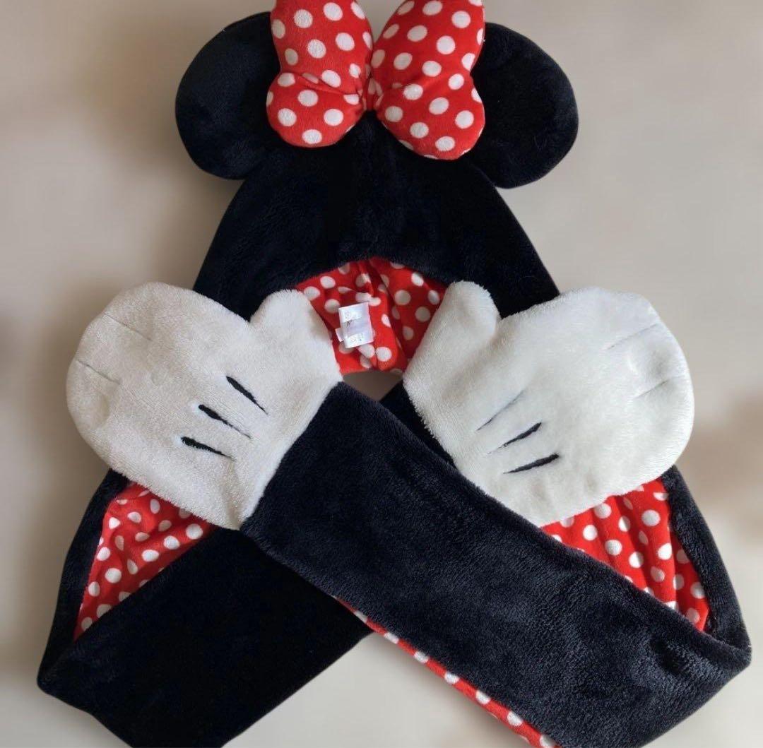 ディズニー　マフラーキャップ　ミニー