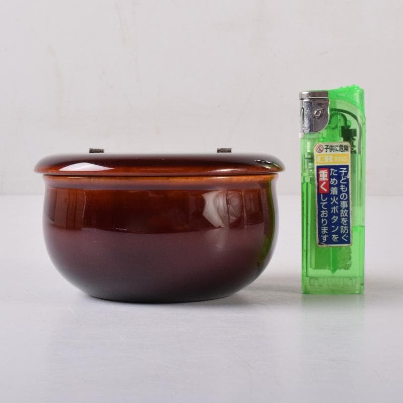 茶道具　輪島塗　久世宗春作　溜塗　老松茶入　共箱　V　7487