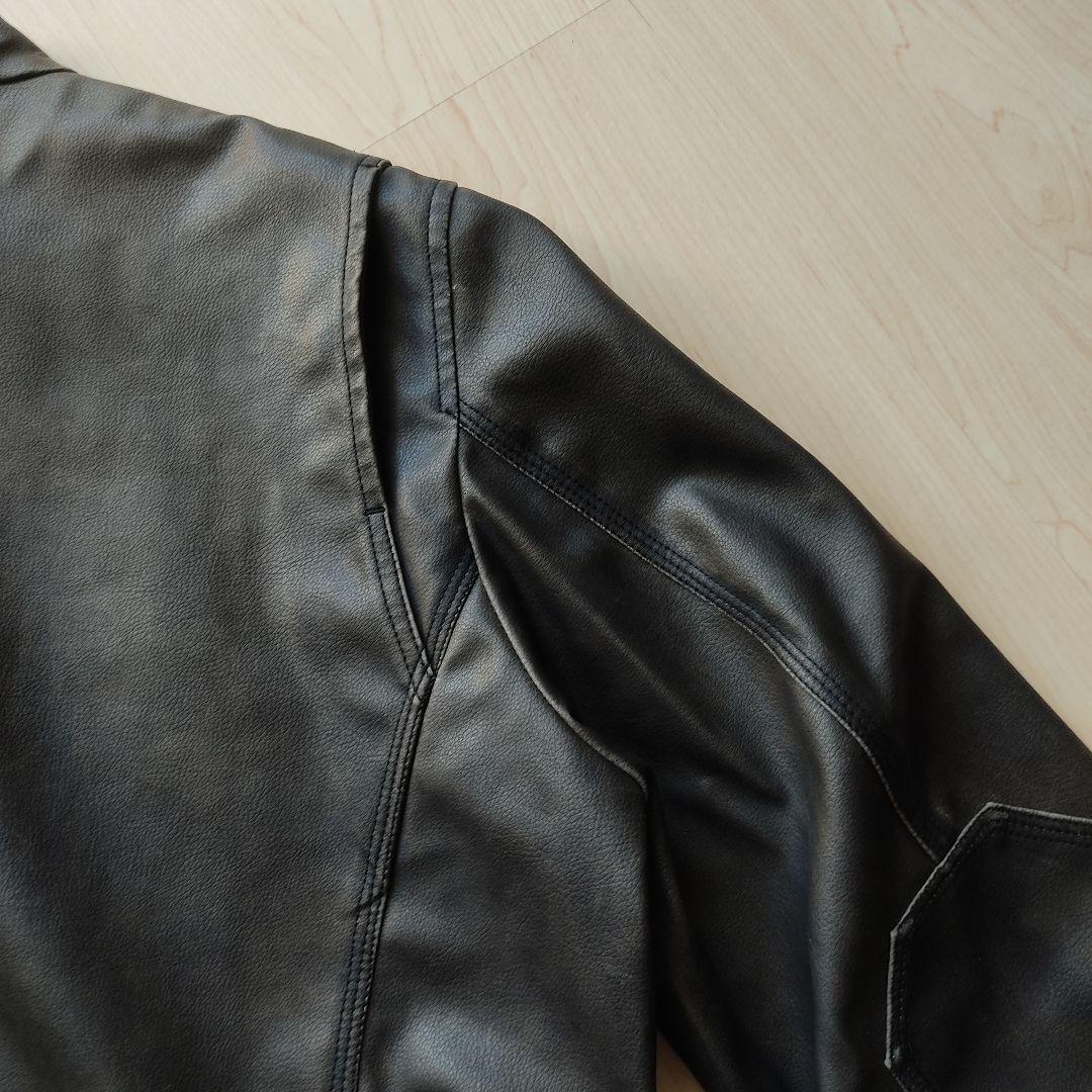 【希少レア】Y2K クロス スタッズ レザー ジャケット フェード 黒 茶色