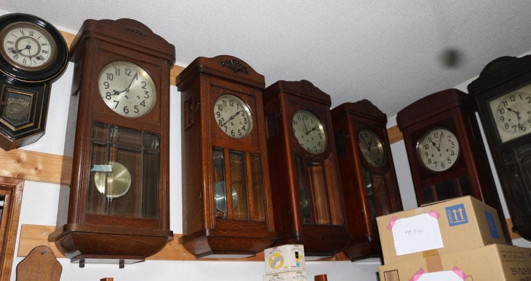 可動品 中型 EPOCH 今津時計 アンティーク 柱時計 掛時計 ２打打ち