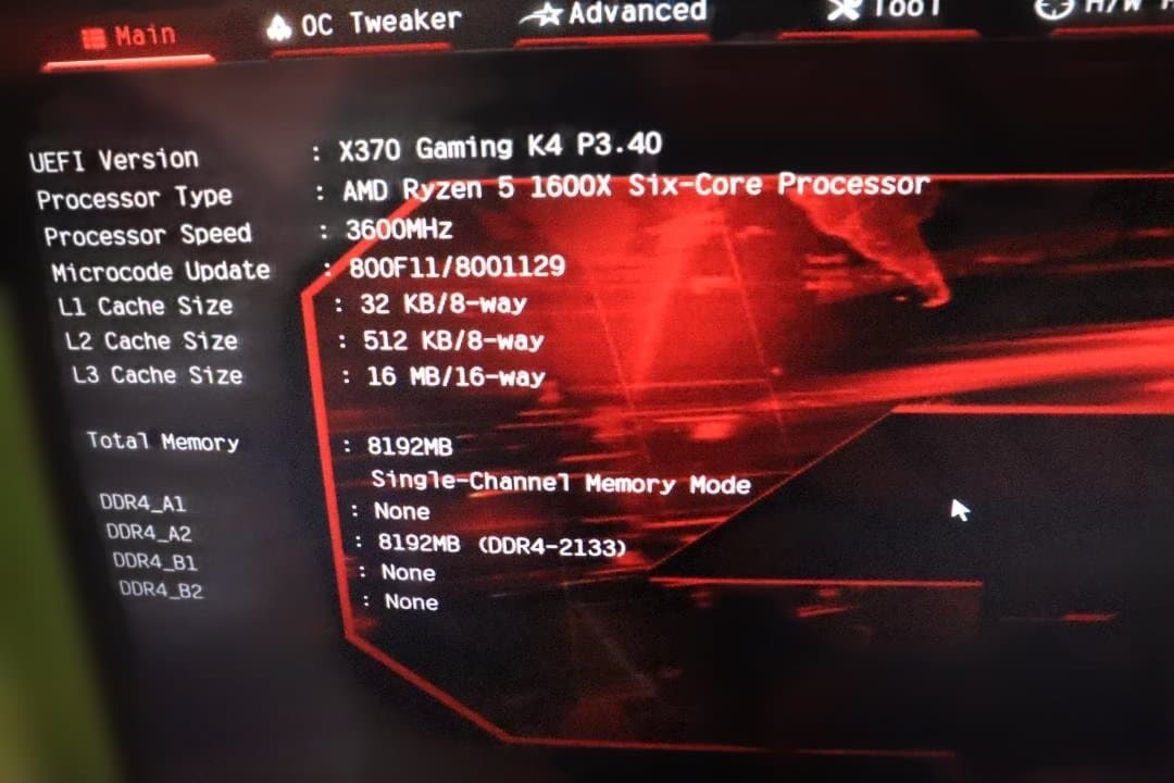 X370 AMD Ryzen 5 1600X セット