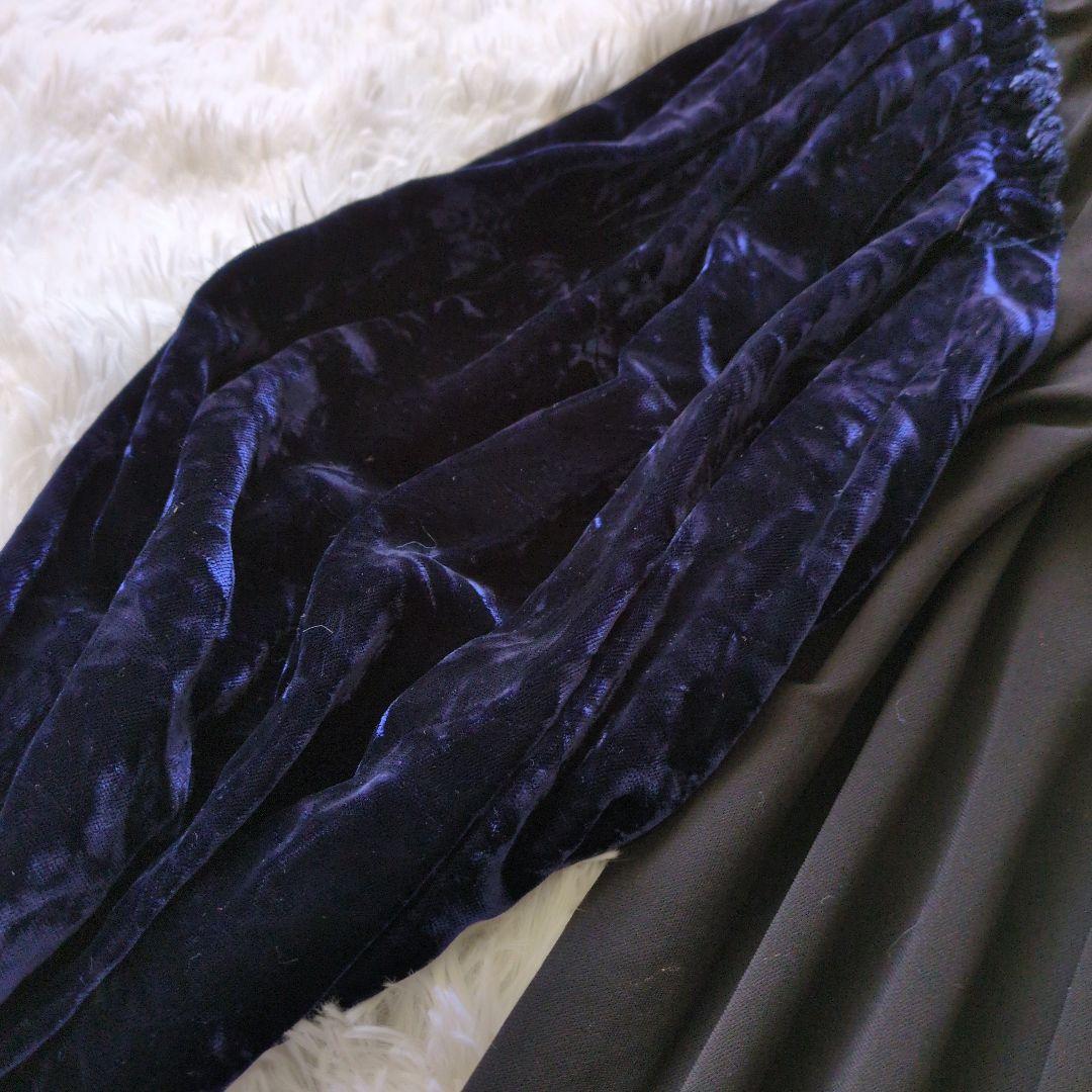 トーガプルラ ベロアスリーブ ドローコード シャーリング ロングワンピース　36