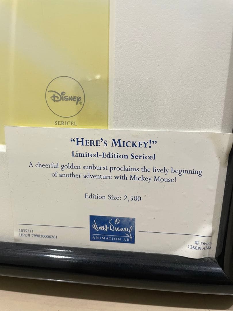 ミッキーマウス セル画 Here's Mickey!