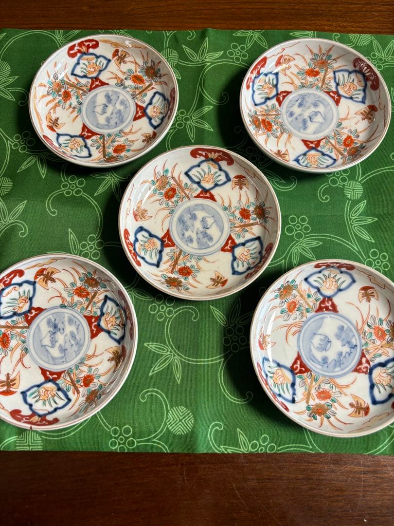 骨董　アンティーク　小皿　天塩皿　赤絵　10枚セット