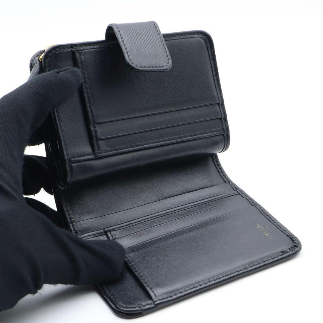 【極美品】PRADA 二つ折り財布　メタルロゴ　ヴィッテロムーブ　黒
