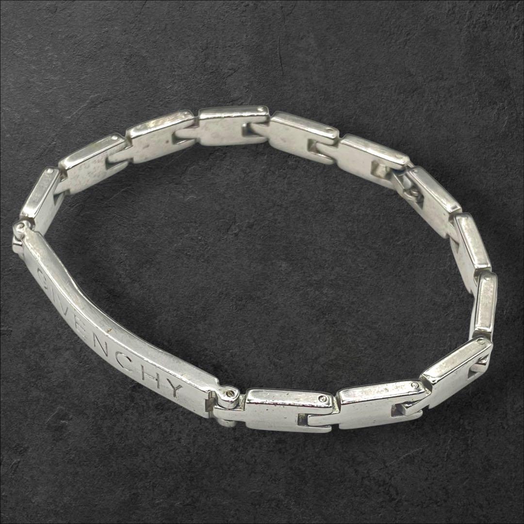 GIVENCHY ジバンシィ ロゴ プレート ブレスレット シルバー 415