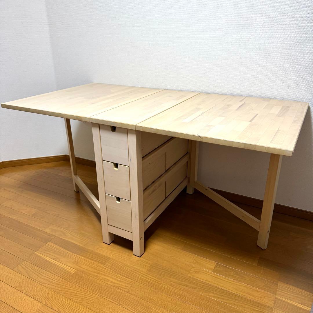 ※ユウ※【ほぼ未使用】IKEA NORDEN ゲートレッグテーブル