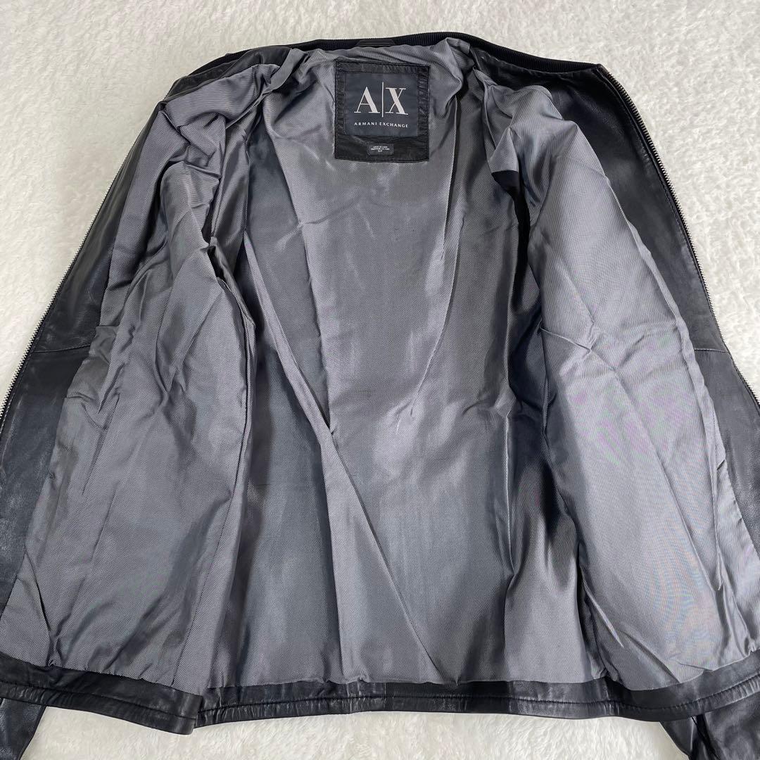 美品✨本革レザージャケット ARMANI EXCANGE ライダース S