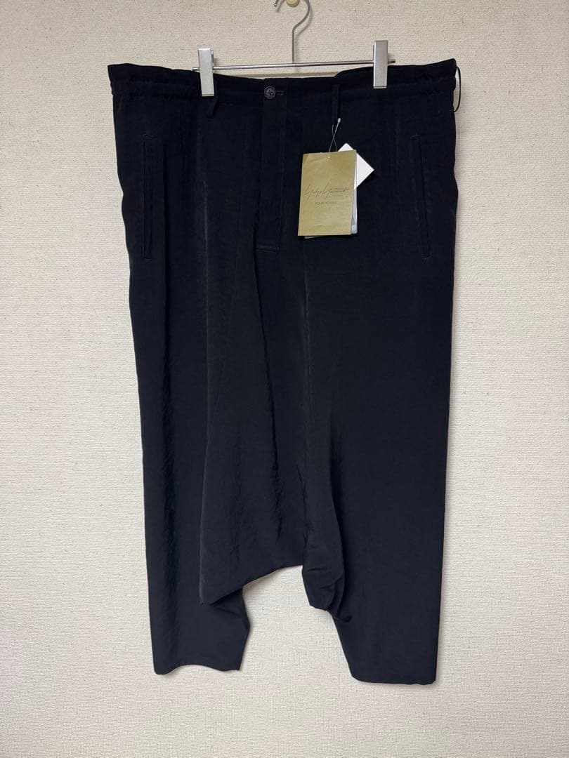 試着のみ美品 ヨウジヤマモトプールオム サルエルパンツ 黒 トリアセテート 1