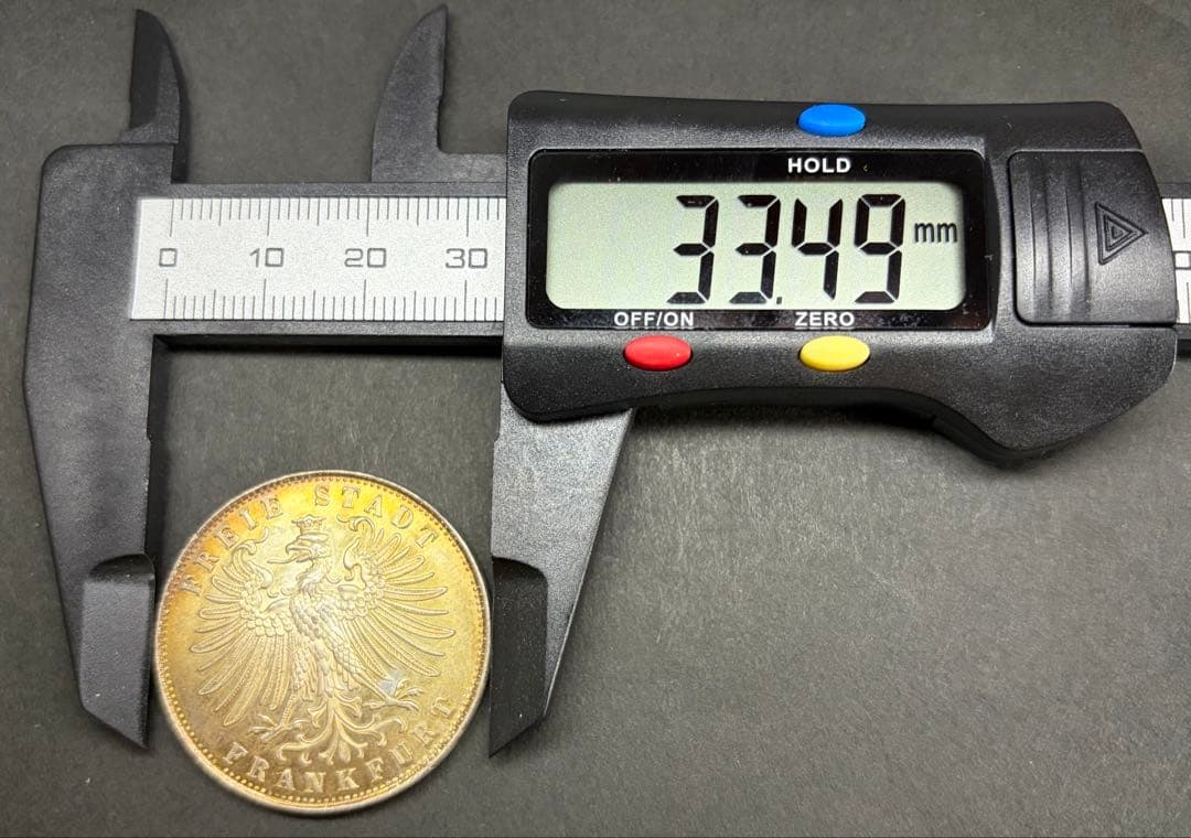 1862年 独フランクフルト 射撃祭 記念ターレル 銀貨 メダル 古銭