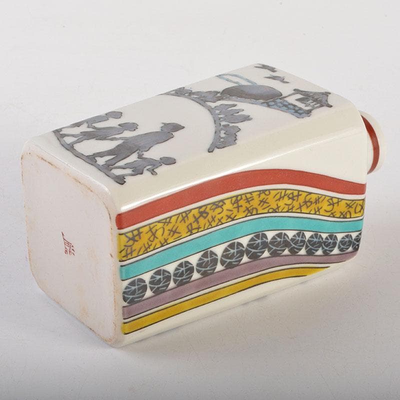 石川県指定無形文化財　九谷焼　武腰潤作　色絵金彩　四季　秋　徳利　N　6839