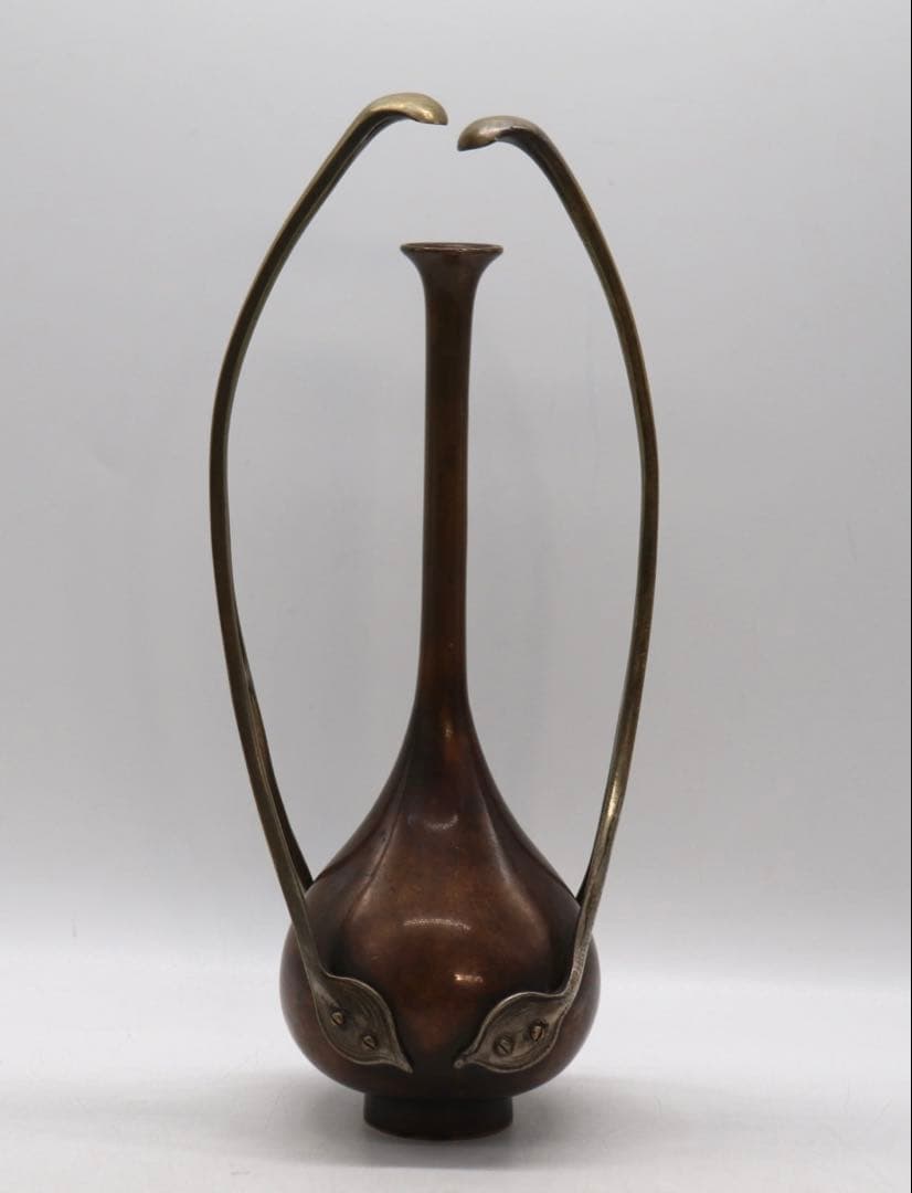 時代　唐銅　銅花器　茶道具　950g 送料込み260122