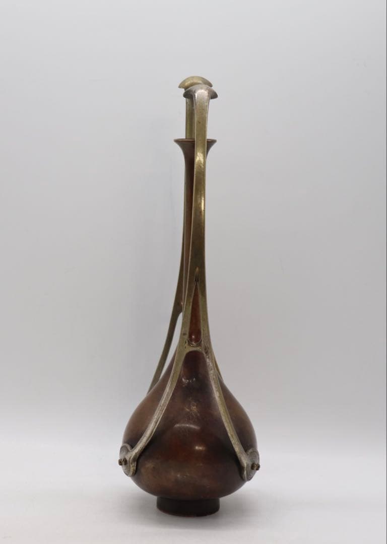 時代　唐銅　銅花器　茶道具　950g 送料込み260122