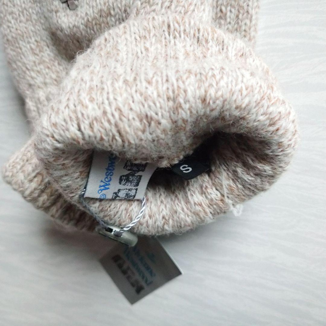 ヴィヴィアンウエストウッド メンズ カラーオーブ刺繍手袋 ベージュ