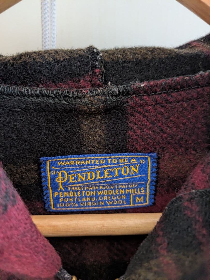 50s Pendleton チェック柄フード付きジャケット M
