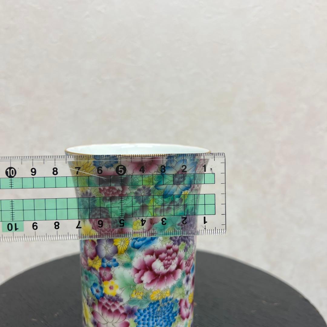 中国清朝花柄琺瑯彩杯骨董　唐物　アンティーク古美術品骨董　景徳鎮陶磁器青磁　江戸