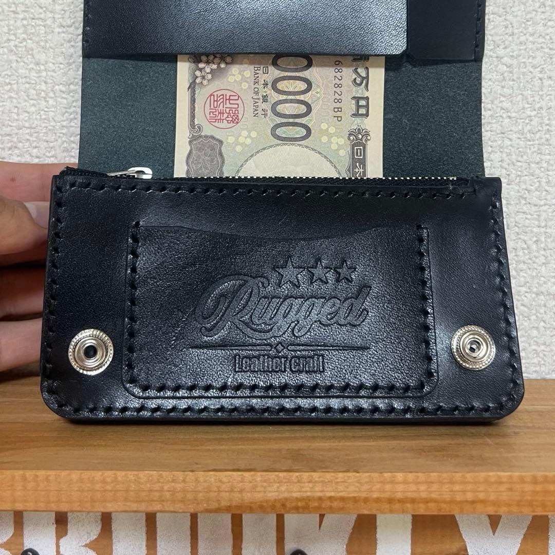 【即納】ミドルトラッカーウォレット　北米産ステアハイド