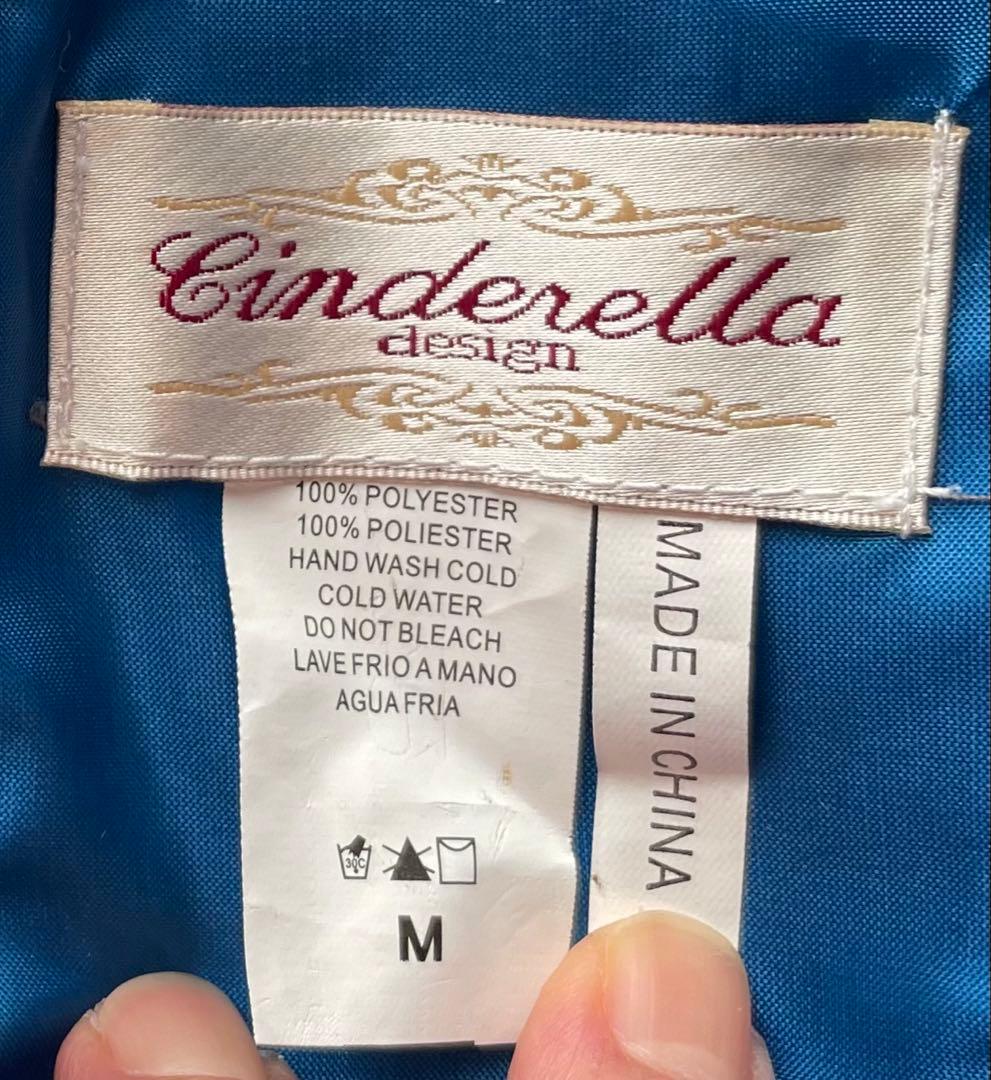 ドレス　ロング　青　ブルー　演奏会　パーティ　発表会　Ｍ　共布　サテン　光沢