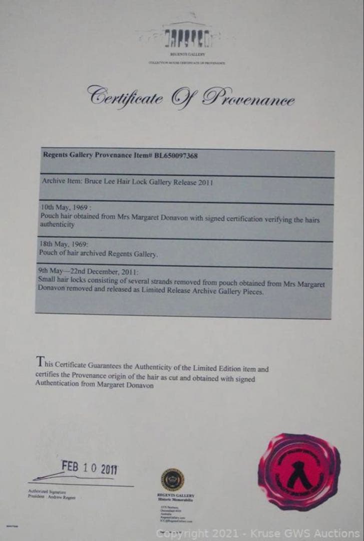 ■遺品/本物■髪の毛■ブルース・リー■Bruce Lee Authentic