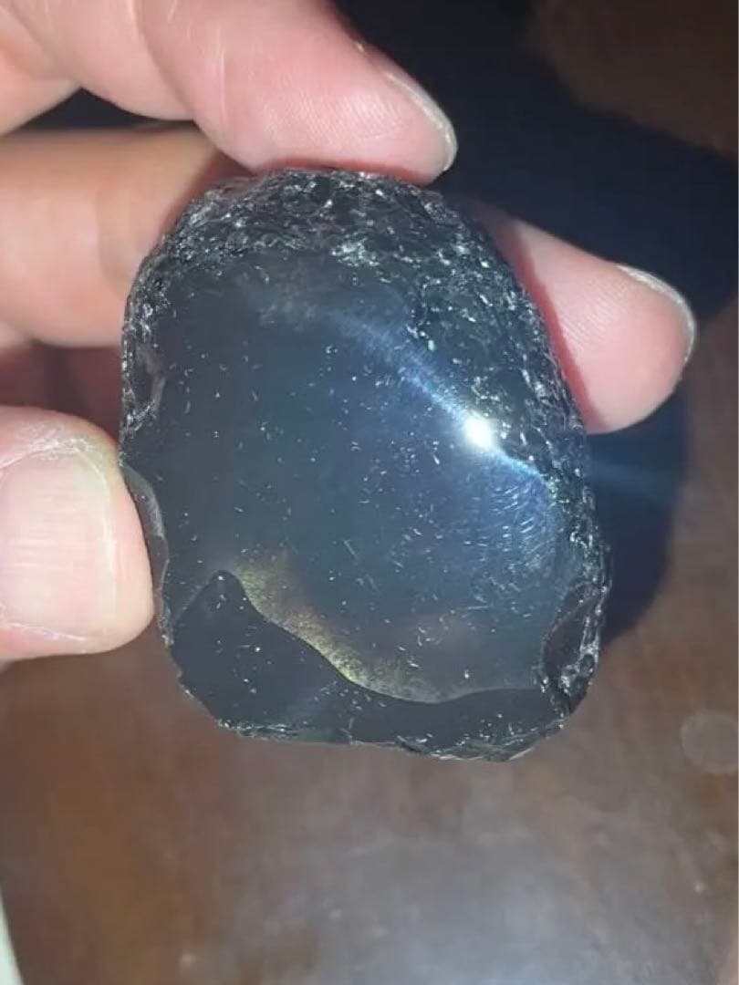 研磨品　十勝石玲瓏　ゴールデンレインボーオブシディアン