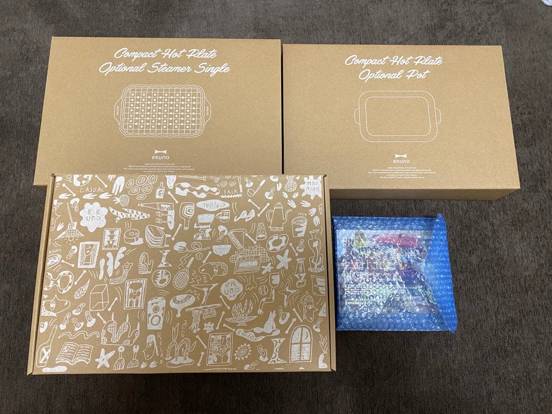【新品】BRUNO コンパクトホットプレート スチーマー付き