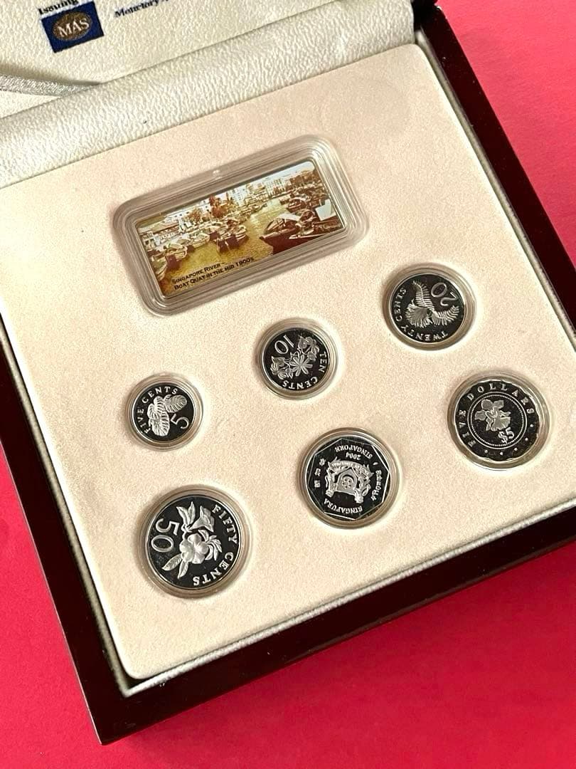 シンガポール造幣局 スターリングシルバープルーフセット 2004