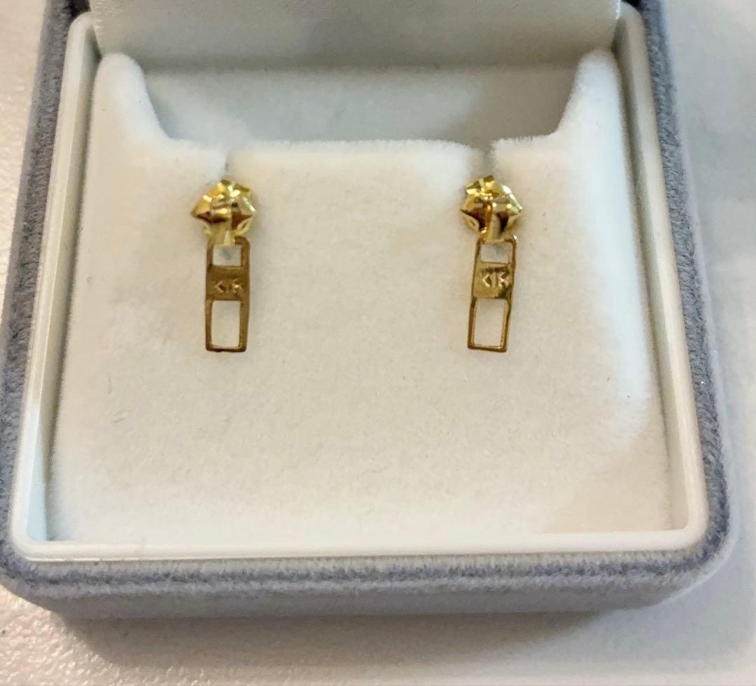 K18ゴールド ジッパーモチーフ ピアス