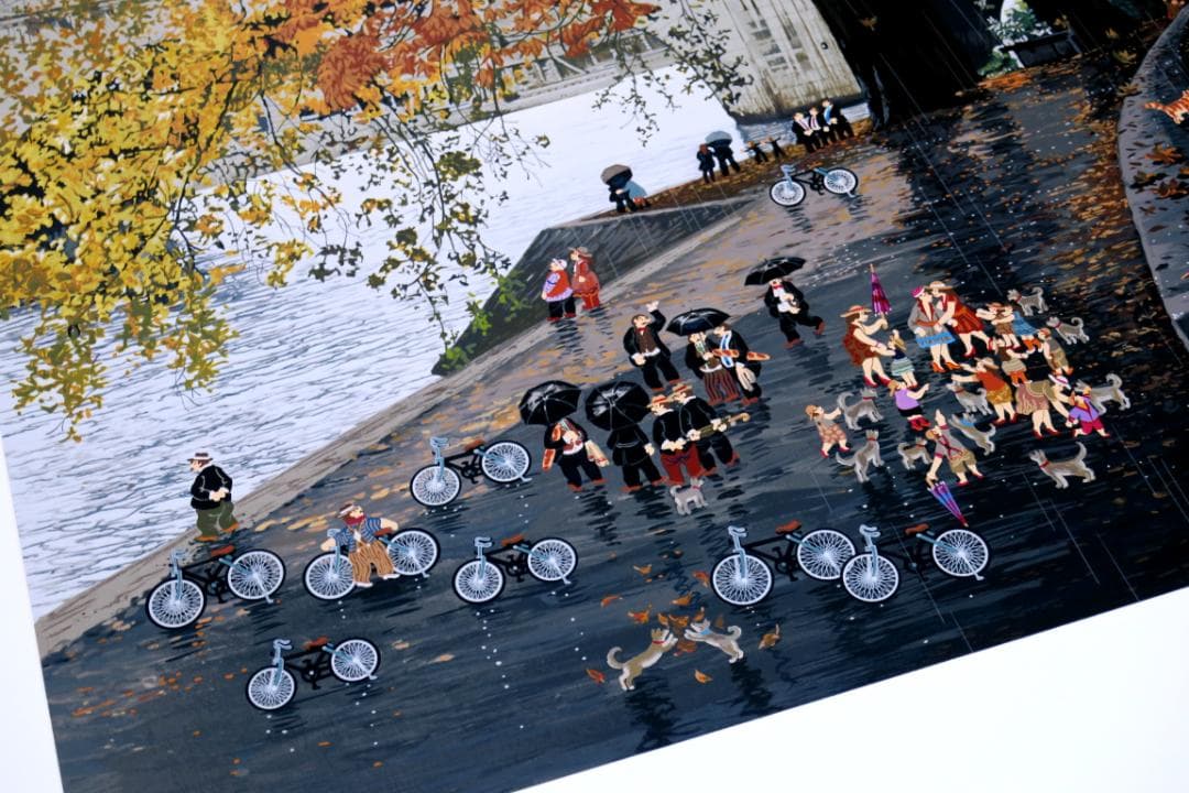 【ヒロ・ヤマガタ】　セーヌ川にて　シルクスクリーンシート　山形博導　額装可