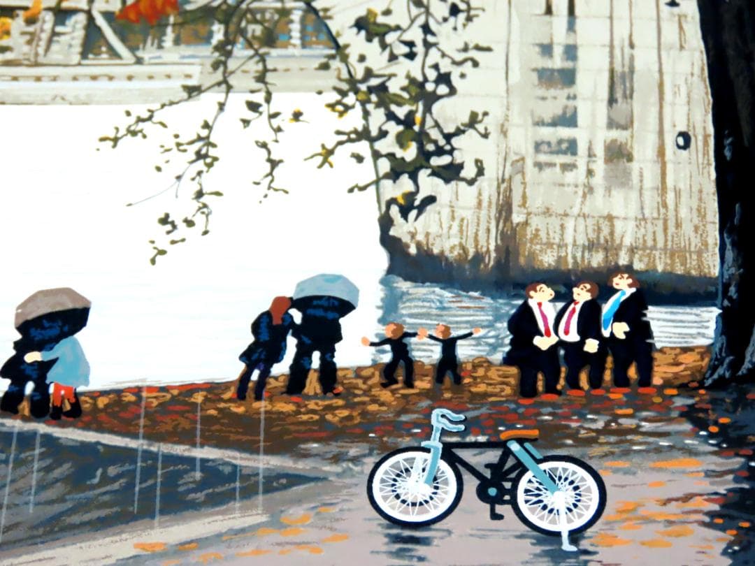 【ヒロ・ヤマガタ】　セーヌ川にて　シルクスクリーンシート　山形博導　額装可