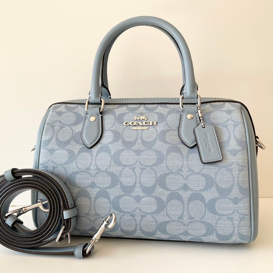 【新品】COACH 2way ハンドバッグ ローアン サッチェル シャンブレー